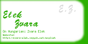 elek zvara business card